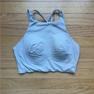 lululemon athletica light gray high-neck sports bra